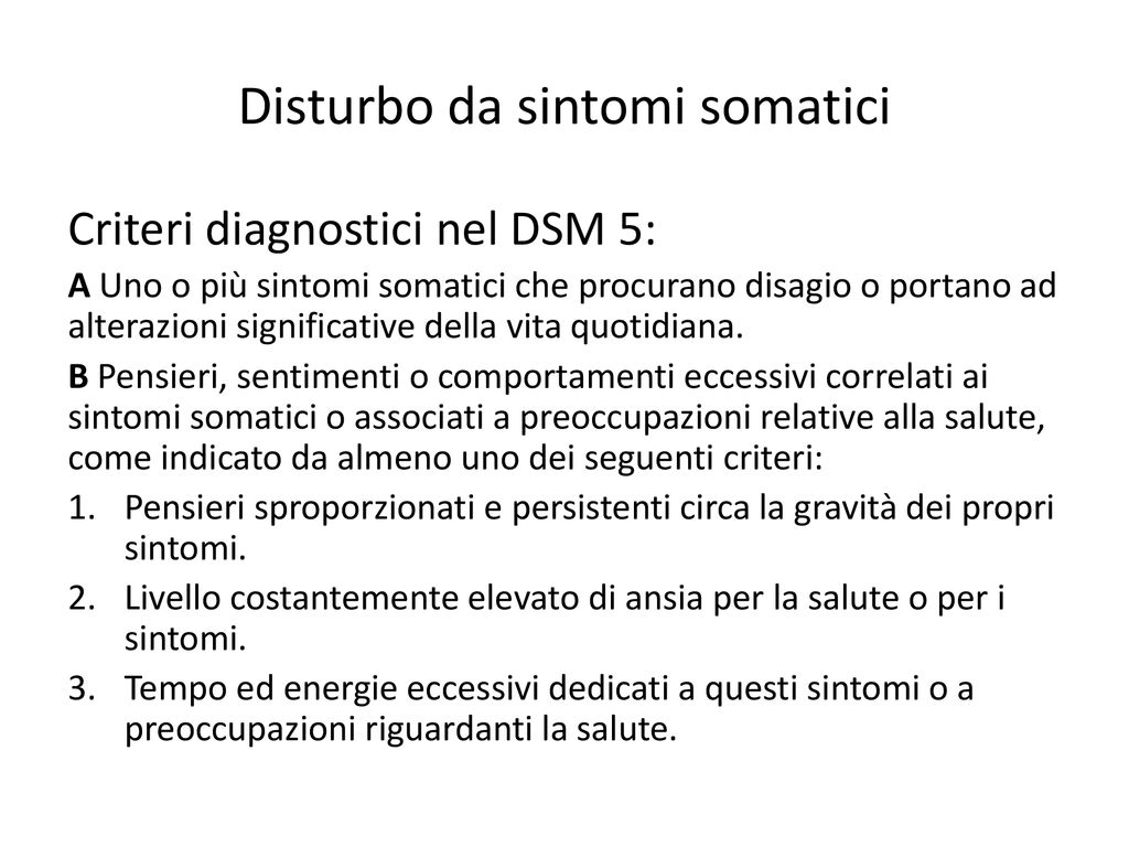 Disturbo Da Sintomi Somatici E Disturbi Correlati Ppt Scaricare